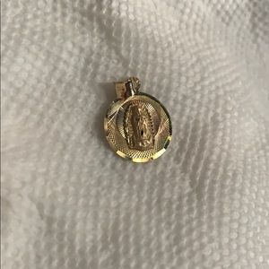 14k gold tri colored virgin marry pendant